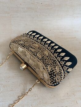 Heavily Embroidered Green Clutch Bag, 4 of 11