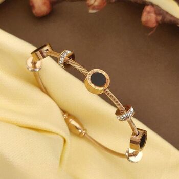 Roman Dual Colour Roman Charm Bracelet Bangle, 2 of 3