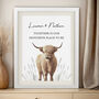 Personalised Highland Cow White Poster Frame, thumbnail 1 of 4