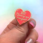 Non Deliquent Enamel Heart Pin, Grease Pin, thumbnail 4 of 6