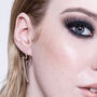 Lightning Bolt Gold Plated Silver Stud Hoop Earrings, thumbnail 2 of 5