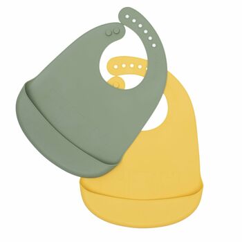Eco Friendly Wmbt Silicone Catchie Bibs Set Of Two, 12 of 12