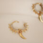 18ct Gold Plated Pave Spike Huggie Hoops, thumbnail 5 of 11
