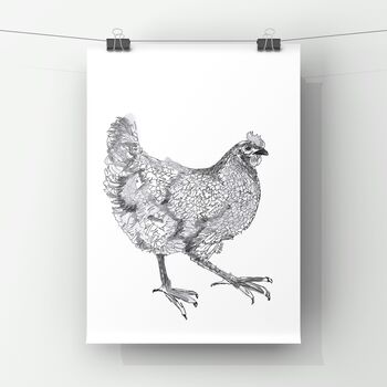 A4 Art Print Featuring A Hen Illustration, 2 of 3