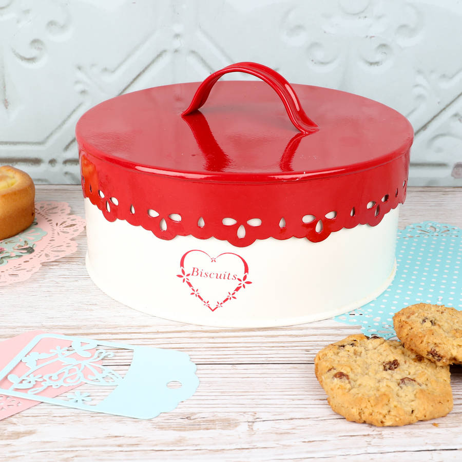 mother's day berry red and white biscuits tin by dibor ...