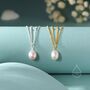 Sterling Silver Freshwater Pearl Double Layer Pendant Necklace, thumbnail 2 of 12
