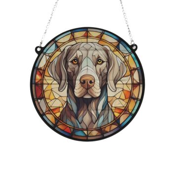 Weimaraner Stained Glass Effect Suncatcher, 3 of 6