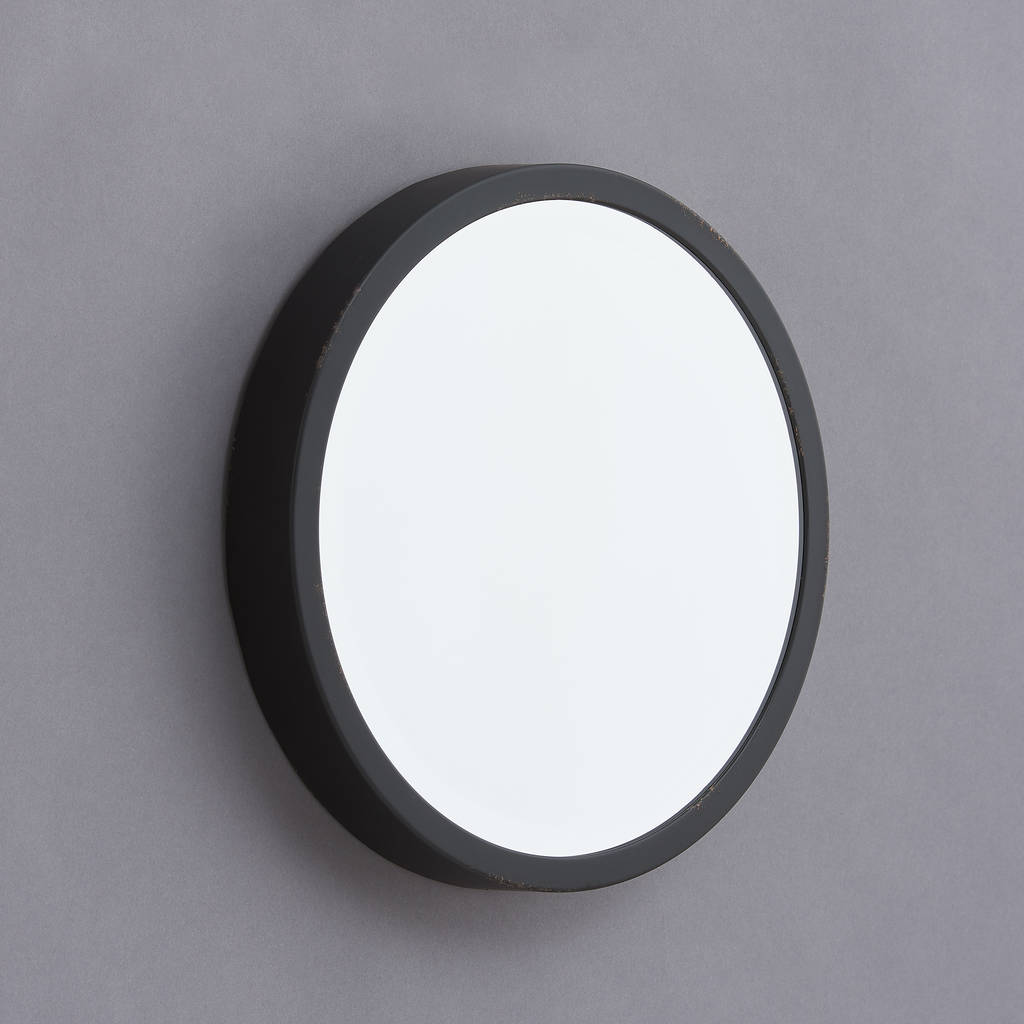 Louis Black Framed Round Mirror By Horsfall Wright Louis Black Framed Round Mirror