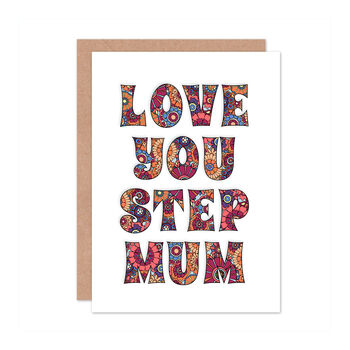 Floral Step Mum Mothers Day Birthday Card, 2 of 2