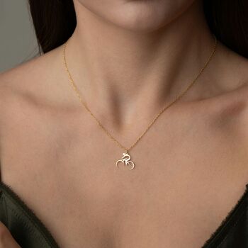 Ride On Spirit Cyclist Bike Necklace, 2 of 9