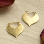 Gold Plated Sterling Silver Love Leaf Drop Earrings, thumbnail 3 of 4