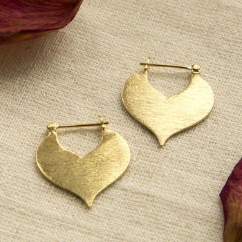 Gold Plated Sterling Silver Love Leaf Drop Earrings, 3 of 4