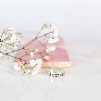 Personalised Wide Silver Ring, 4 of 10
