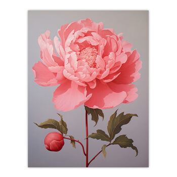 Pink Peony Floral Simple Classy Wall Art Print, 6 of 6