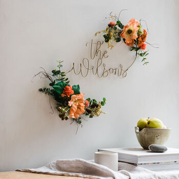 Personalised Autumn Faux And Dried Flower Name Sign, 4 of 5