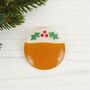 Handmade Glass Christmas Pudding Brooch, thumbnail 1 of 6
