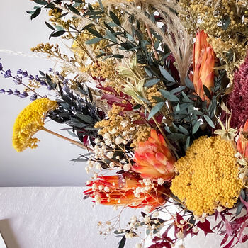 Large Protea Achillea Dried Preserved Flower Bouquet, 4 of 7