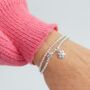 Sterling Silver Paw Print Beaded Stretch Bracelet, thumbnail 1 of 9