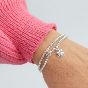 Sterling Silver Pawprints On My Heart Bracelet, 2 of 9