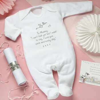 'Mum To Be' Sleepsuit A Perfect Baby Shower Gift, 2 of 12