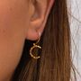 Textured Crescent Moon Hoop Earrings, thumbnail 2 of 4