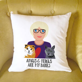 Personalised Cat Lady Cushion, 3 of 12