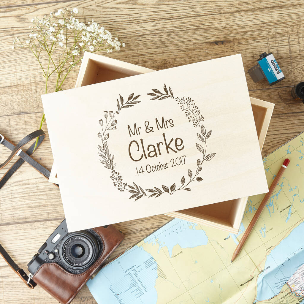 Personalised Couples Memory Box By Bespoke & Oak Co.