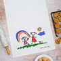 Personalised Hand Drawn Mother's Day Tea Towel, thumbnail 1 of 5