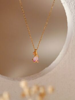 Pink Forest Bell Copper Necklace, 9 of 10