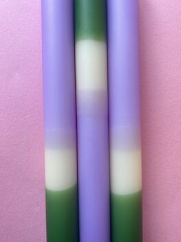 'Apple Crumble' Trio Of Dip Dyed Dinner Candles, 2 of 4