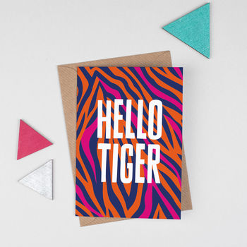 'Hello Tiger' Animal Print Valentine's Card, 2 of 3