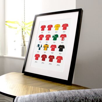 Liverpool Classic Retro Kits Footbal Team Print, 2 of 4