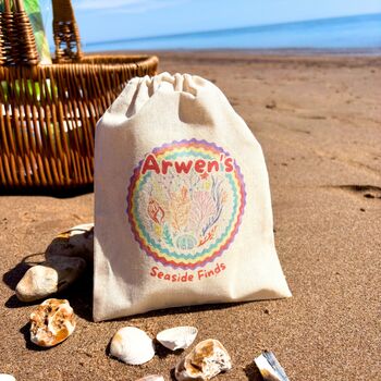 Personalised Rainbow Reef Seaside Finds Bag, 4 of 6