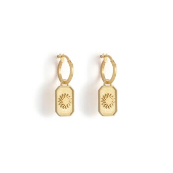Ignis Creole 18k Gold Plate Hoop Earrings, 2 of 4