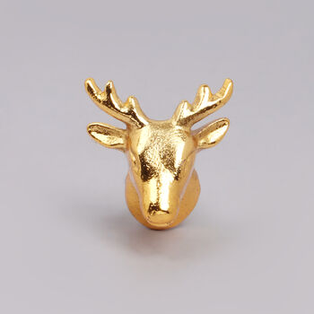 G Decor 3D Detailed Deer Brass Door Knobs, 2 of 4
