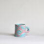 Handmade Japanese Ceramic Marble Mug Aqua X Pink, thumbnail 4 of 7