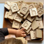 Handcrafted Wooden Alphabet Cuboids In Natural, thumbnail 3 of 9