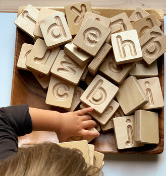 Handcrafted Wooden Alphabet Cuboids In Natural, 3 of 9