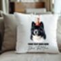 Personalised Black And White Akita Birthday Party Cushion, thumbnail 2 of 2