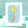 Rabbit Sixth Birthday Card, thumbnail 1 of 7