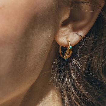 Nya Hoops Citrine And Turquoise, 4 of 5