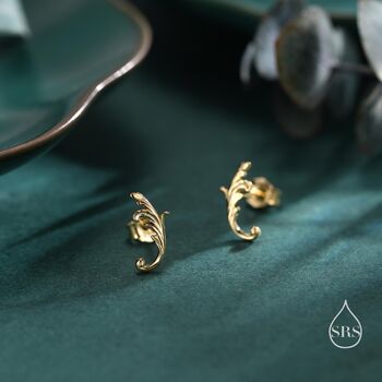 Sterling Silver Tiny Baroque Style Swirl Stud Earrings, 4 of 12
