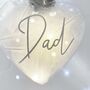 Personalised Feather Filled LED Hanging Glass Heart, thumbnail 5 of 6