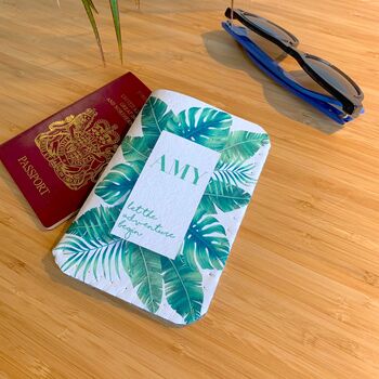 Passport Holder Personalised Green Leaves, 3 of 4