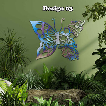 Metal Mandala Butterflies With Flowers Garden Decor, 10 of 11