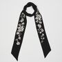 Floral Bohemian Embroidered Black Scarf, thumbnail 1 of 3