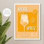 Aperol Spritz Cocktail Print Four Colour Options, thumbnail 1 of 8