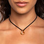 Wave Gold Pendant Cord Necklace In 18 K Gold Plated Vermeil, thumbnail 3 of 6