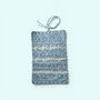 Cotton Jewellery Roll | Light Blue And White Block Print, thumbnail 2 of 6