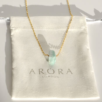Aquamarine Raw Crystal Chunk Necklace, 3 of 3